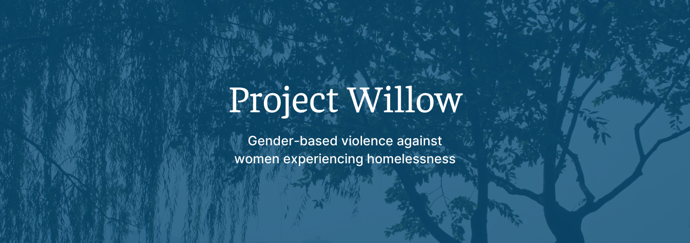 Project Willow header with a willow tree in the background