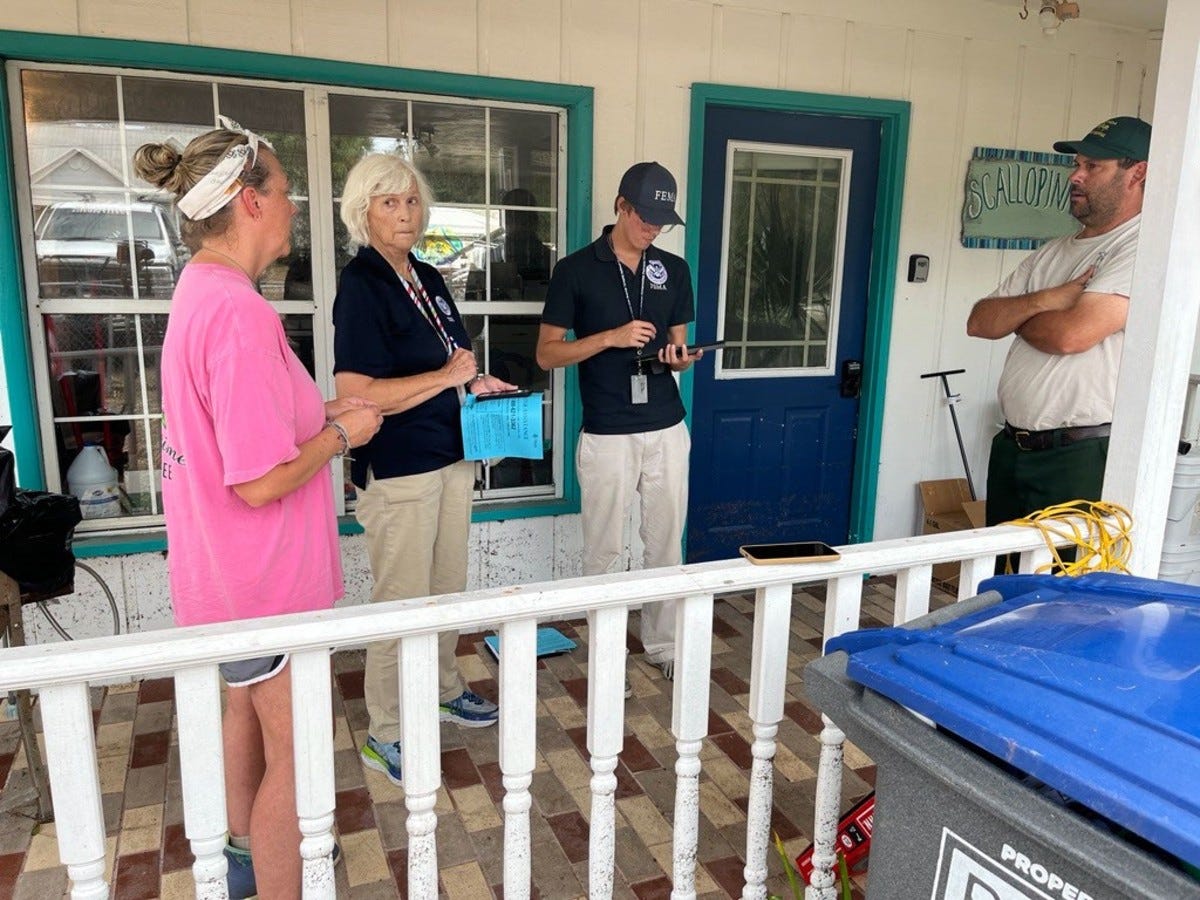 FEMA workers assisting Hurricane Helene victims