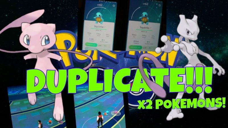 pokemon go duplicate pokemones 2016