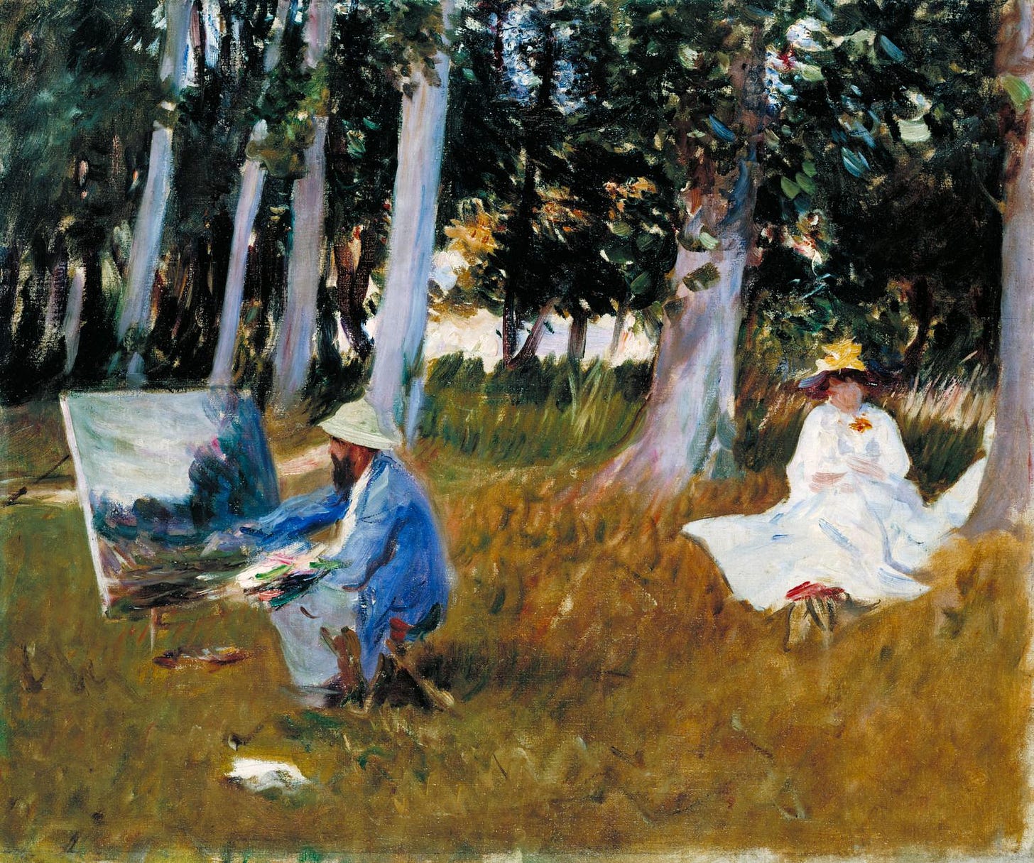 Claude Monet Painting by the Edge of a Wood', John Singer ...