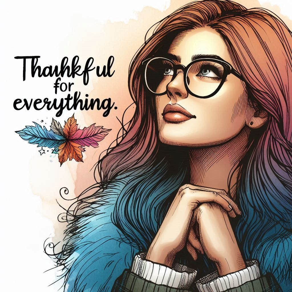 Thankful for everything. Image by Bing.