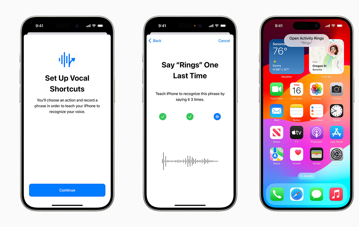 Use your voice to prompt for a shortcut. (Image Source: Apple) 