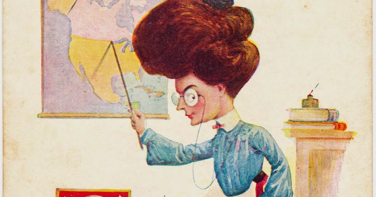 Papergreat: It's back-to-school time with "The Schoolmarm" (1905 postcard)