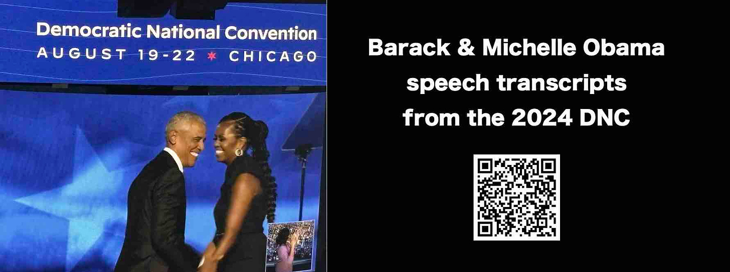 Barack And Michelle Obama Speech Transcripts from 2024 Democratic