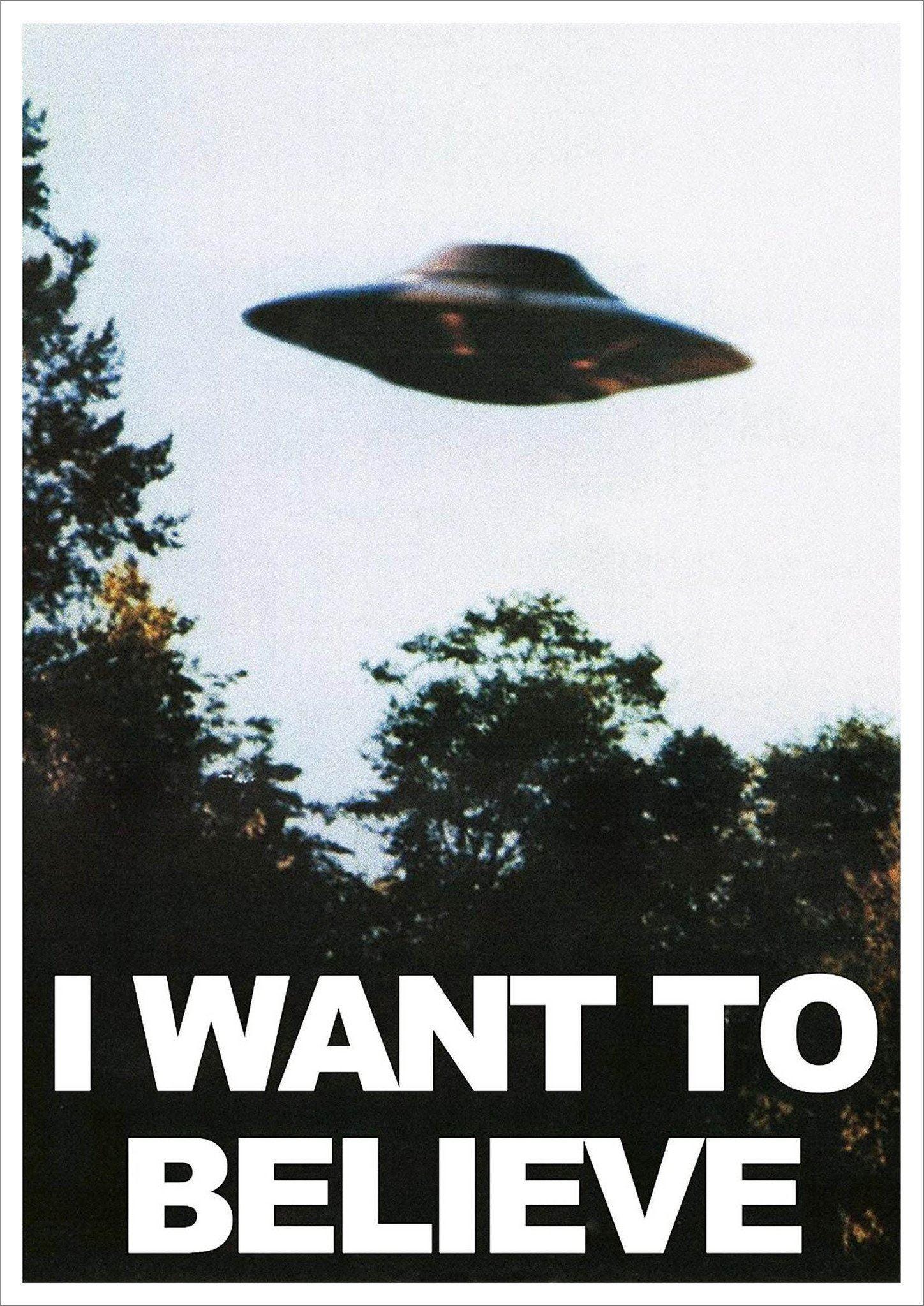 X-FILES TV POSTER: 'Quiero creer' UFO Print