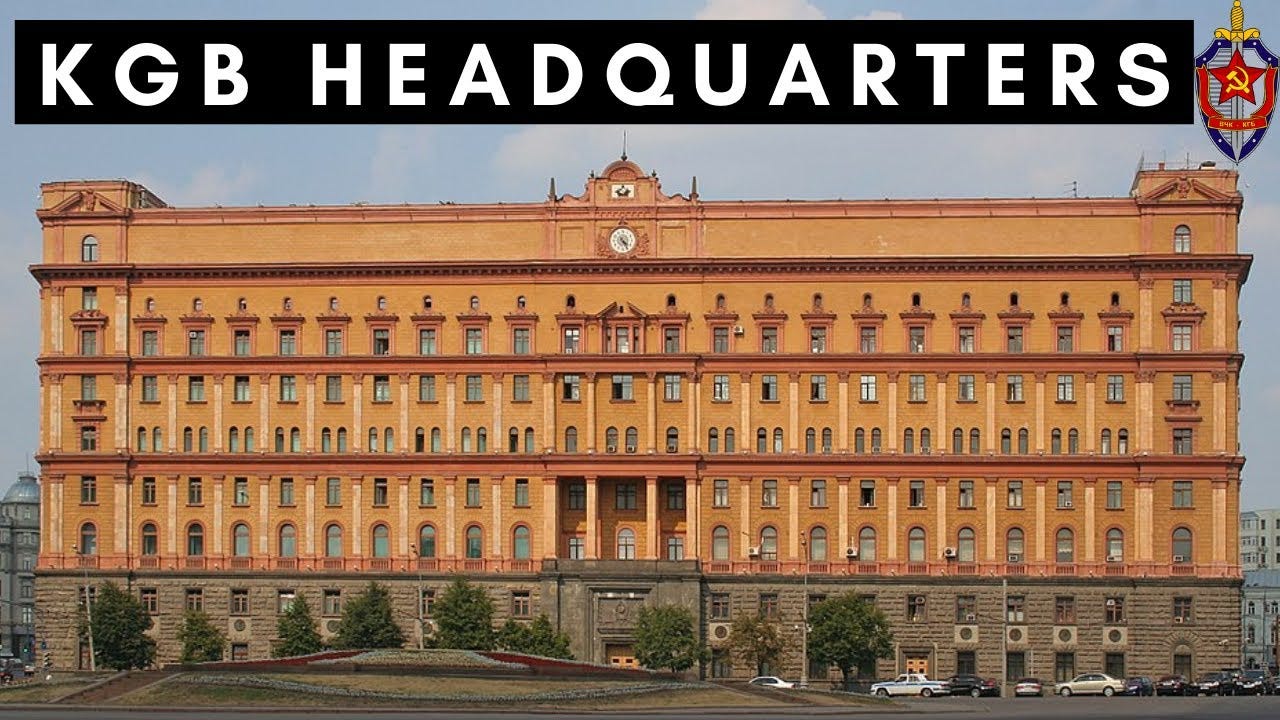 KGB Headquarters (Lubyanka Building, Moscow 1919 - 1992)   Lubyanka is the popular name for the headquarters of the Soviet State Security bodies from 1919 to 1992 on Lubyanka Square in Moscow, Russia. Lubyanka was originally built in 1898 as the headquarters of the All-Russia Insurance Company. Following the Bolshevik Revolution, the structure was used from 1918 for the headquarters of the secret police, then called the Cheka and a prison which operational in 1920. 