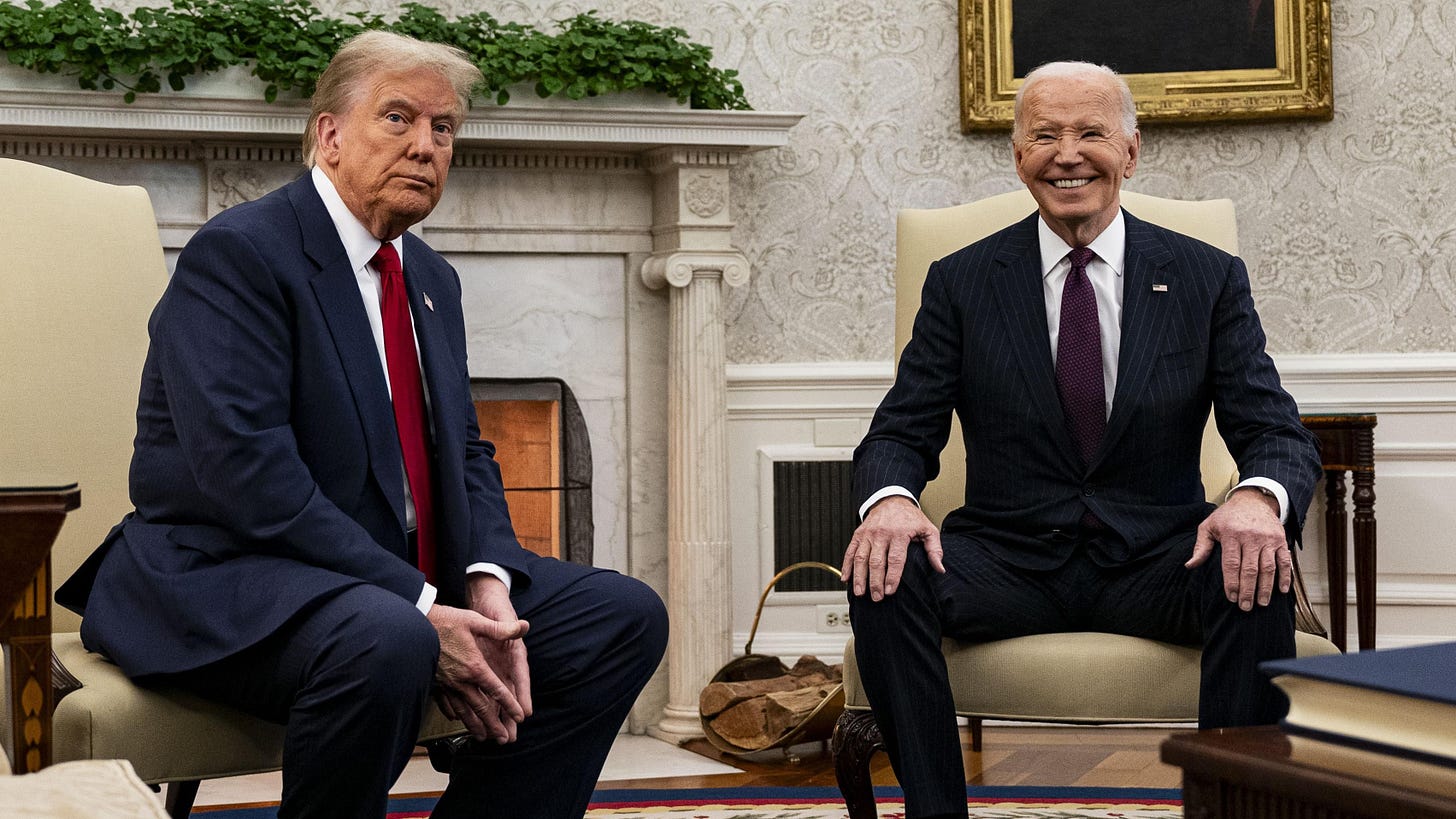 Watch: Moment Trump and Biden meet at the White House