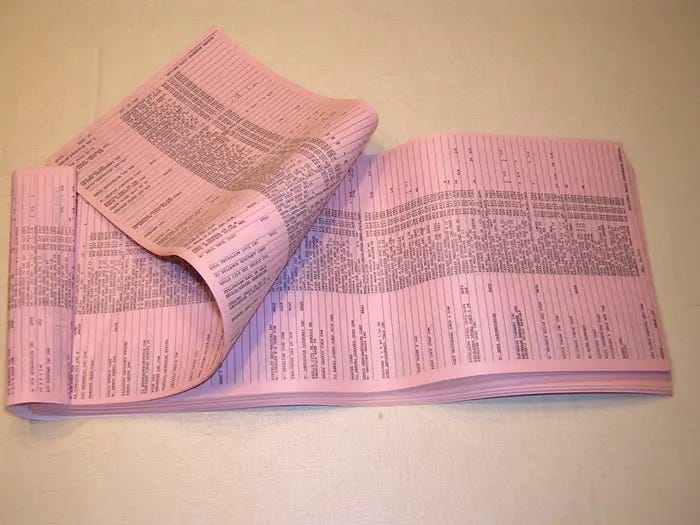financial pink sheets of yore