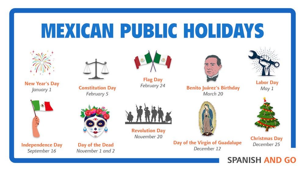 Public Holidays in Mexico [Statutory Mexican Holidays]