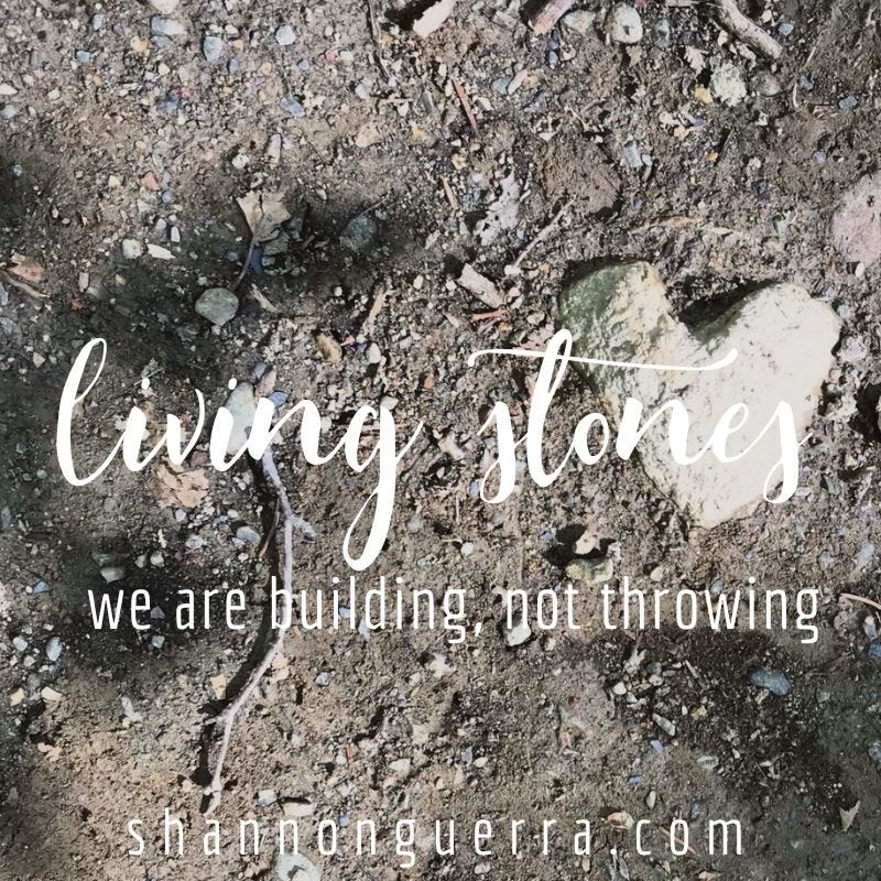 living stones: we are building, not throwing