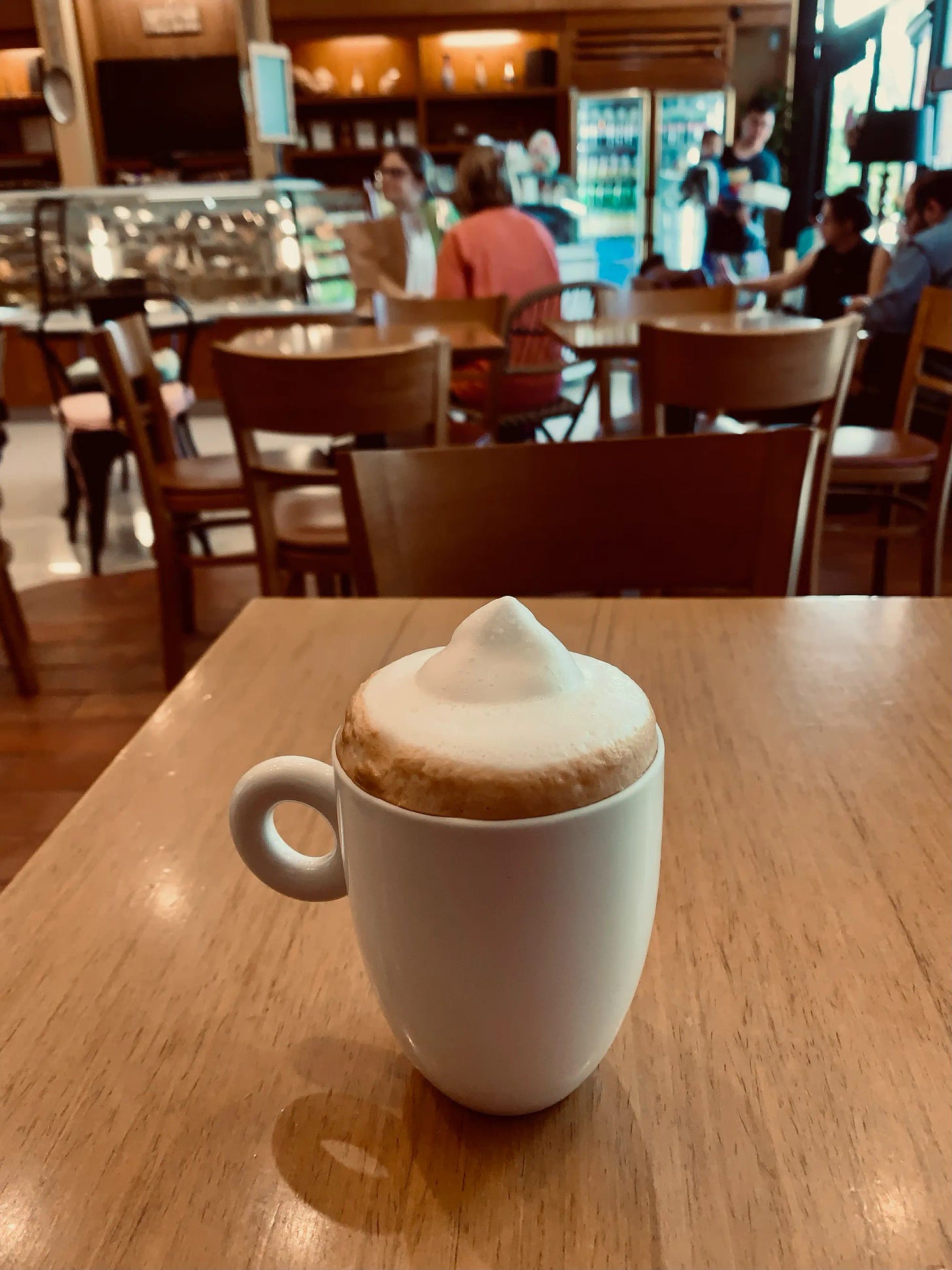 Cappuccino at a cafe