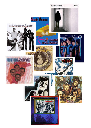 Image collage of album covers that the ten songs in the playlist are from