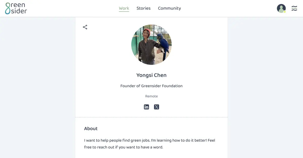 Preview of Yongsi's profile on Greensider