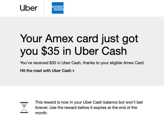 $35 Uber Cash for Amex Platinum Cardholders - Eye of the Flyer