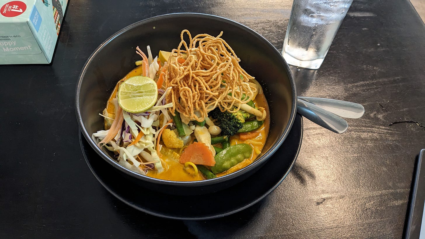 bowl of khao soi curry noodles bowl of khao soi curry noodles