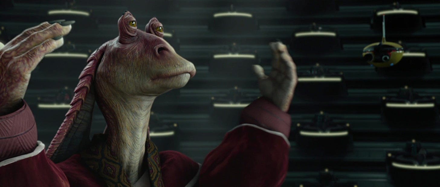 jar jar proposes powers - SW Force 4 Continuity