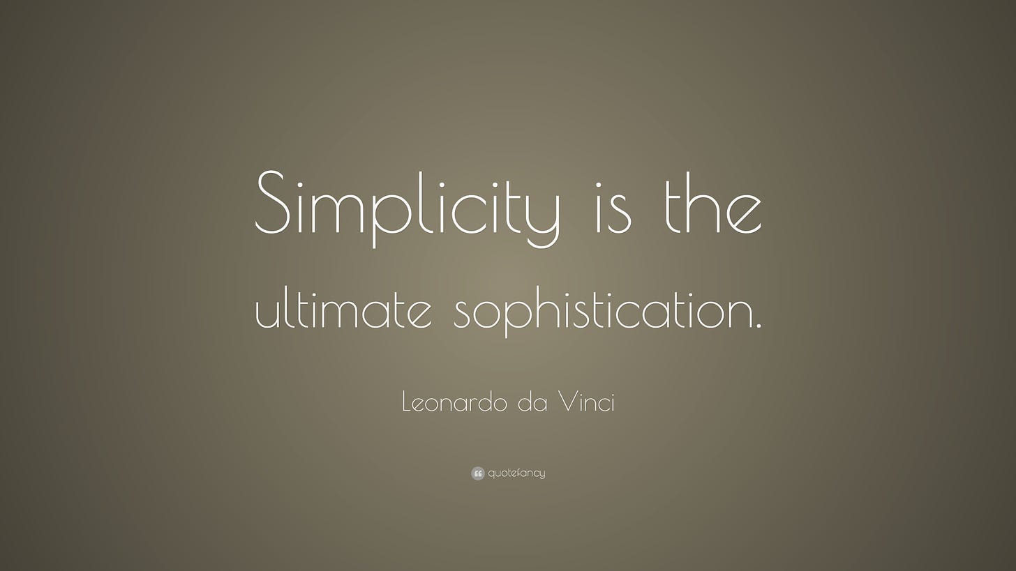 Leonardo da Vinci Quote: “Simplicity is the ultimate sophistication.”