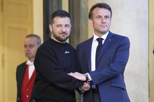 France pledges more military aid as Ukraine's Zelenskyy makes surprise  Paris visit to meet Macron | AP News