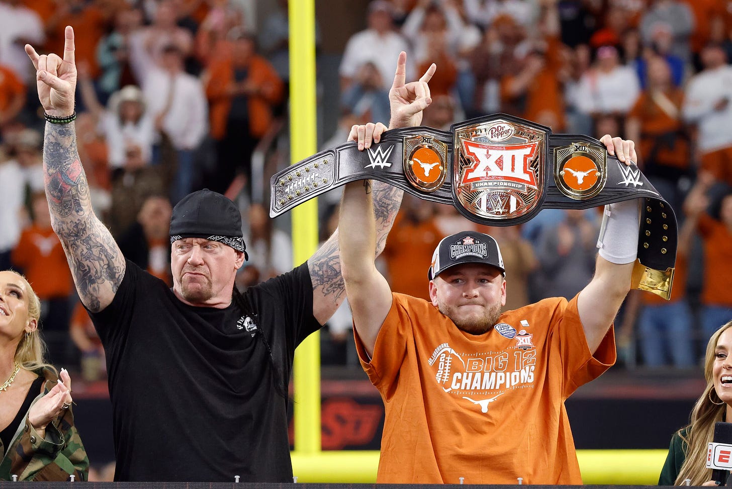 Title belts, big man TDs and boos for Brett Yormark: See photos from Texas' Big  12 Championship win vs. Oklahoma State