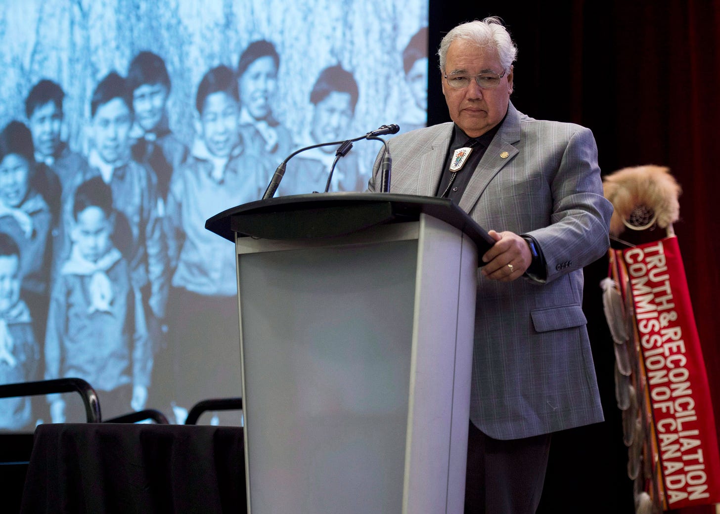 Truth and Reconciliation Commission chair Murray Sinclair speaks in Ottawa on June 2, 2015. (Photo credit: Adrian Wyld/The Canadian Press)