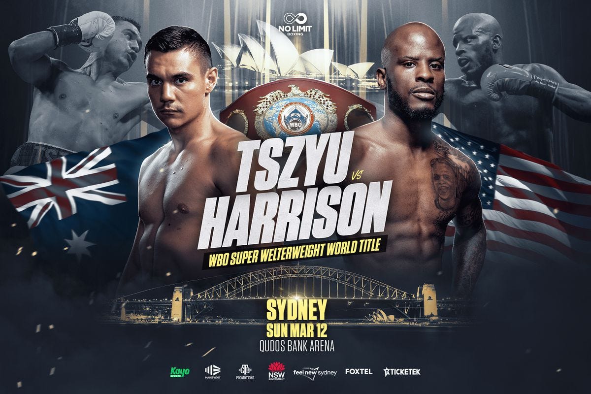 How to watch Tszyu vs Harrison, more: Boxing schedule for March 8-11 - Bad  Left Hook