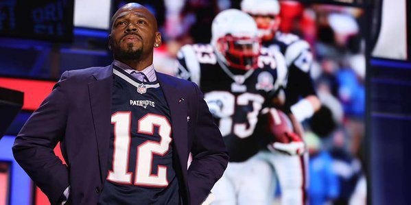 kevin faulk in tom brady jersey