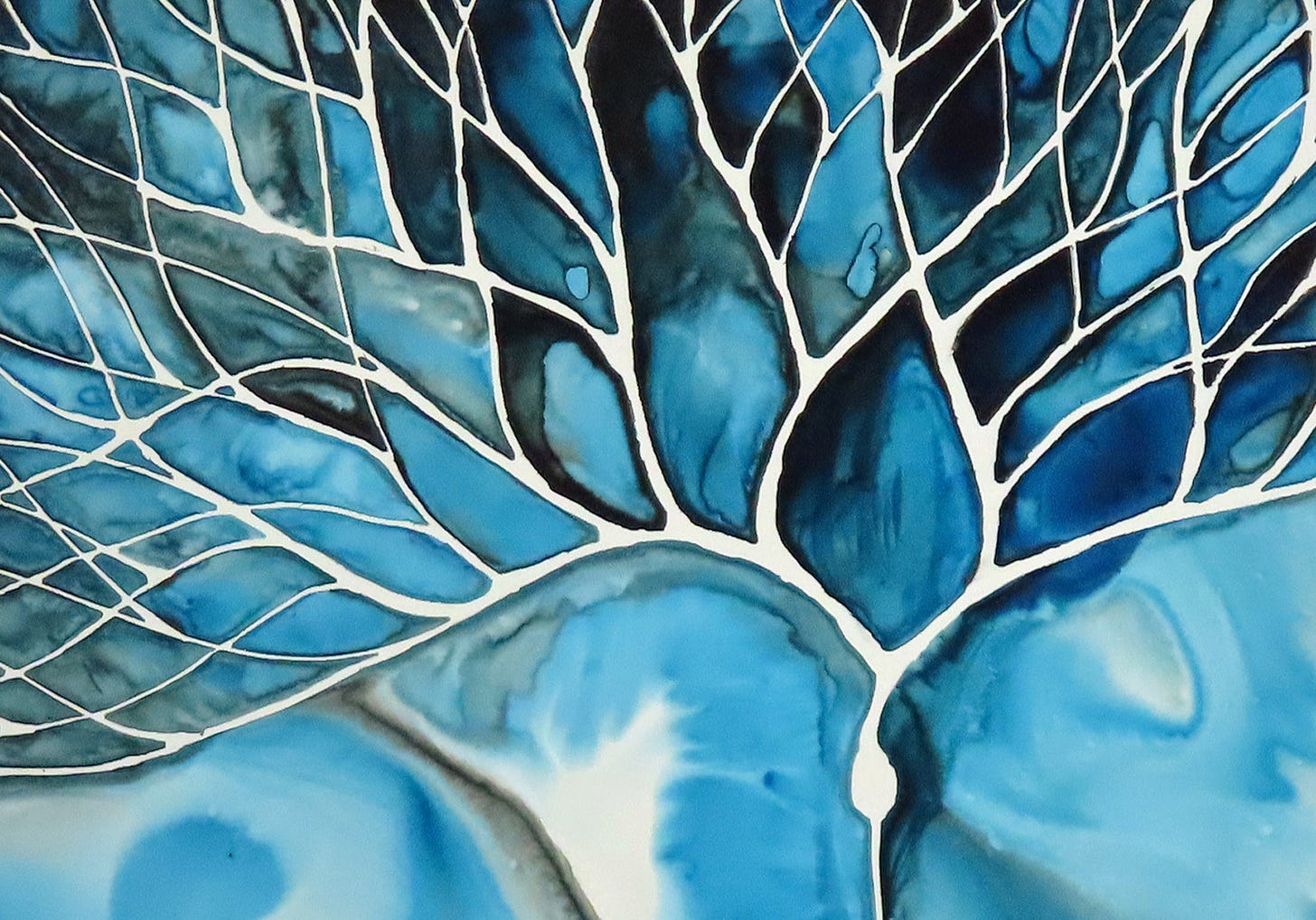 blue ink neuron painting