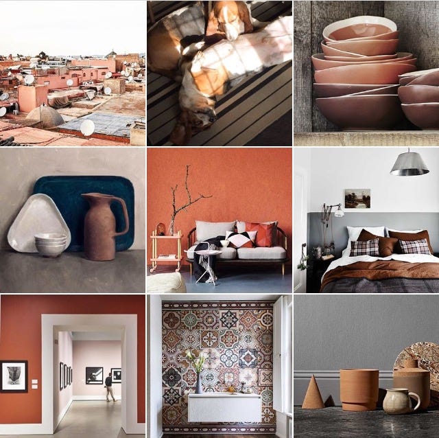 Terracotta @michelleogundehin Instagram moodboard