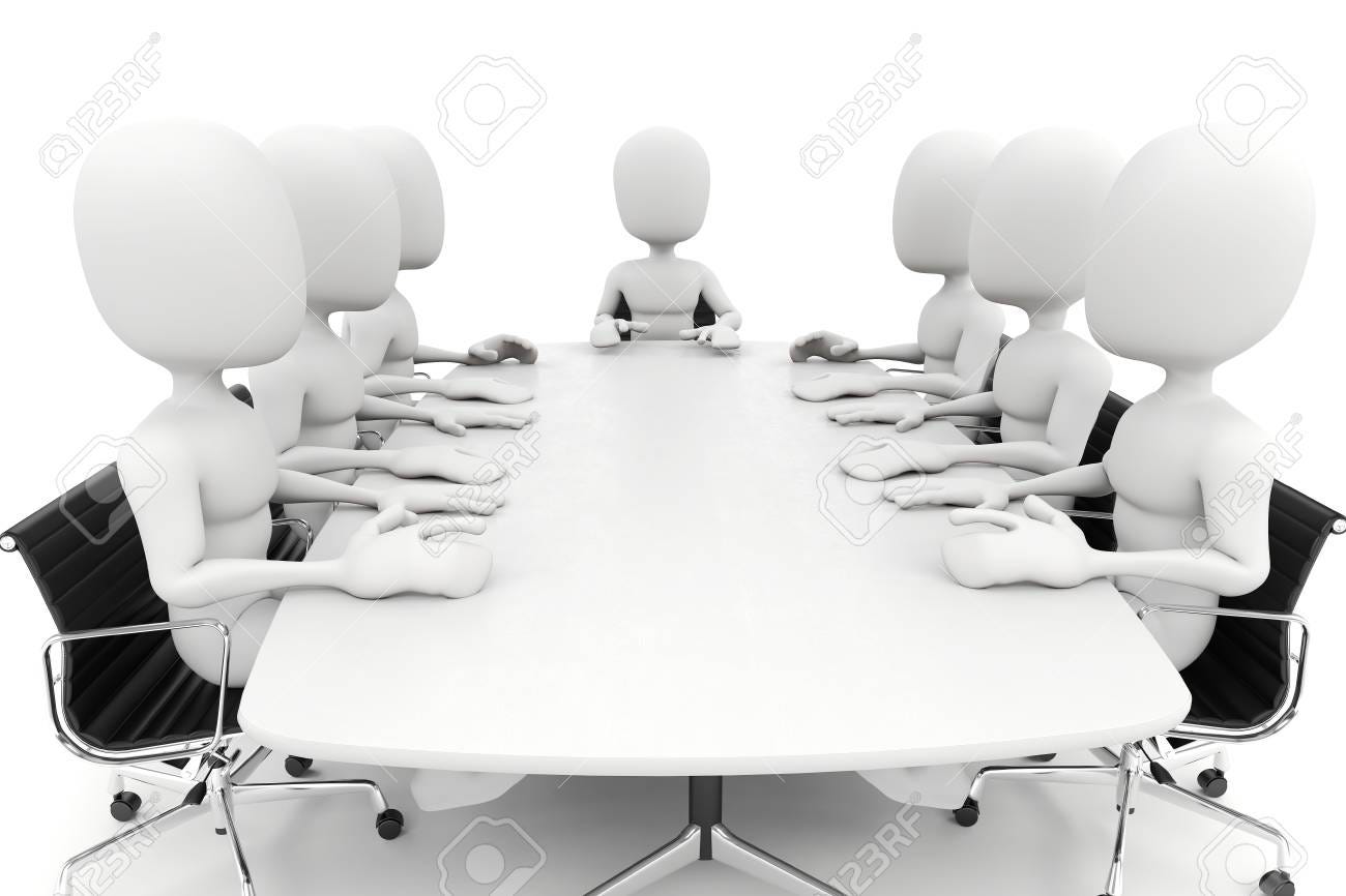 3d Man, Business Meeting, On White Background Stock Photo, Picture and  Royalty Free Image. Image 81509151.