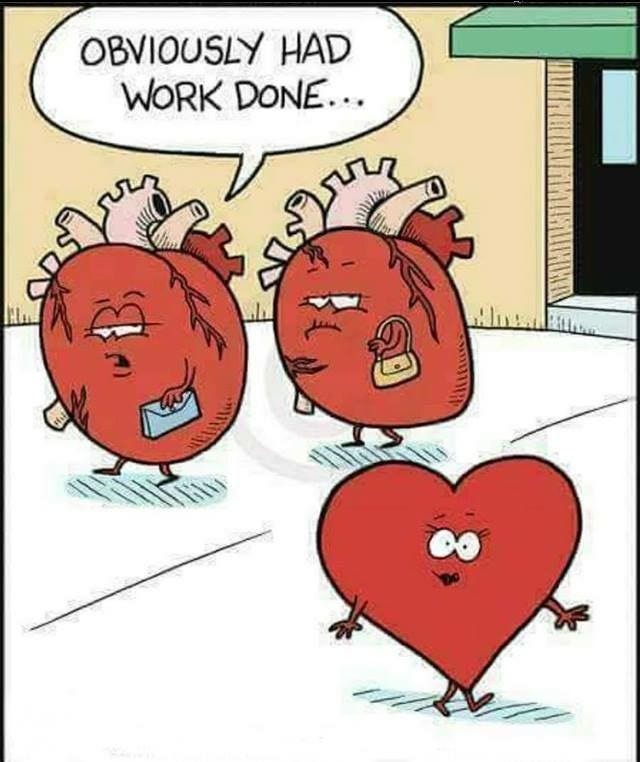 "Obviously had work done." #Hearthumor | Medical jokes, Funny picture quotes, Valentine cartoon
