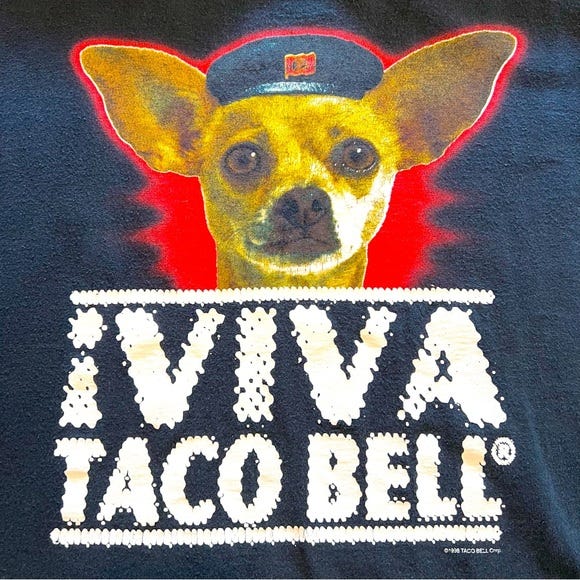 Vintage | Shirts | Vintage 9s Viva Taco Bell Chihuahua Dog Tshirt Graphic  Tee Size Xl Usa Made | Poshmark