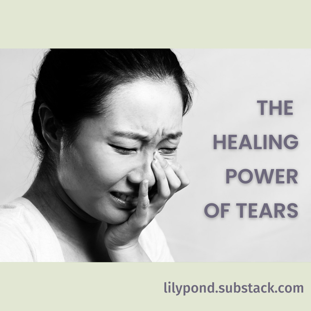 Asian woman crying