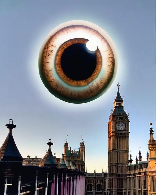 A giant eyeball over london