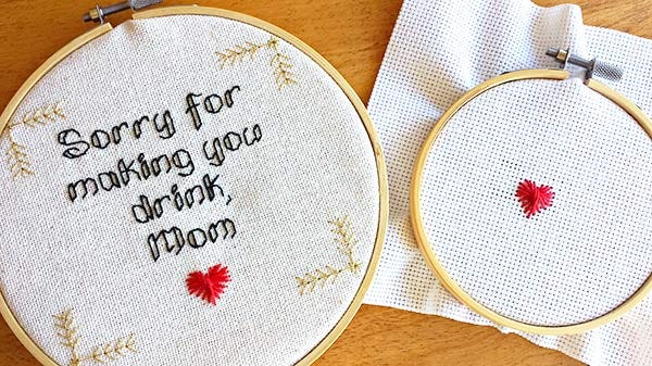 Embroidery stitch tutorial: the Rhodes heart
