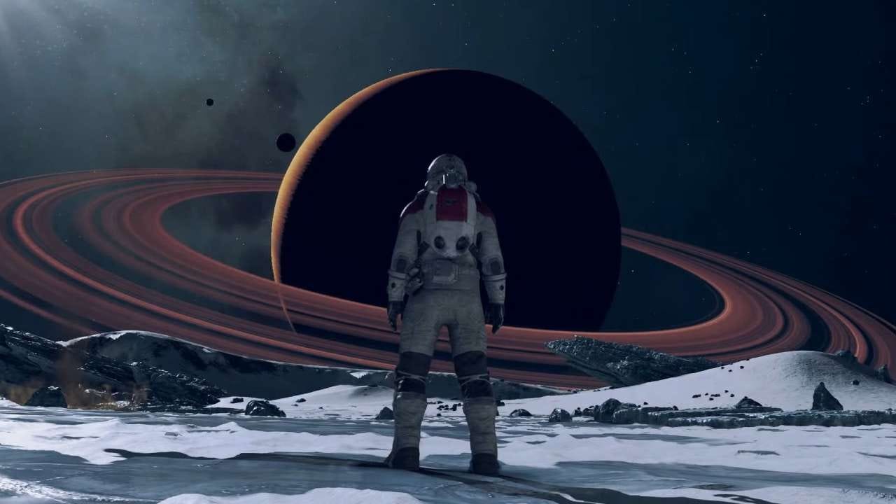 Starfield character standing on a planet