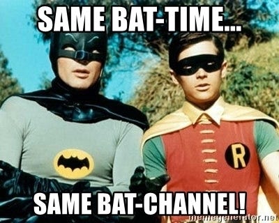 BACK<<<to the CLASSICS - Same Bat-Time, Same Bat-Channel (Another Chat  Thread) Showing 1-50 of 240