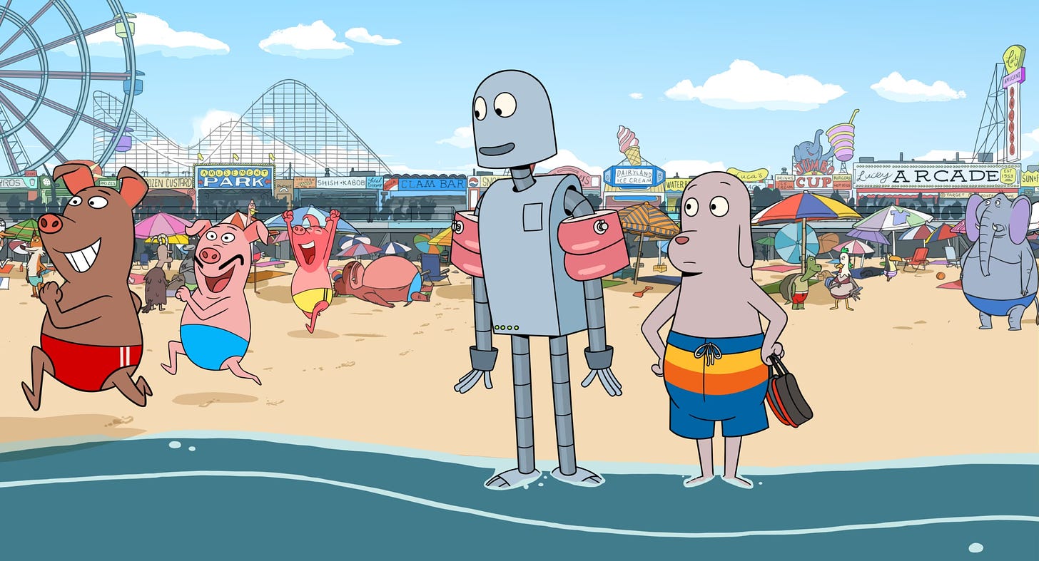 Still from the animated feature film Robot Dreams