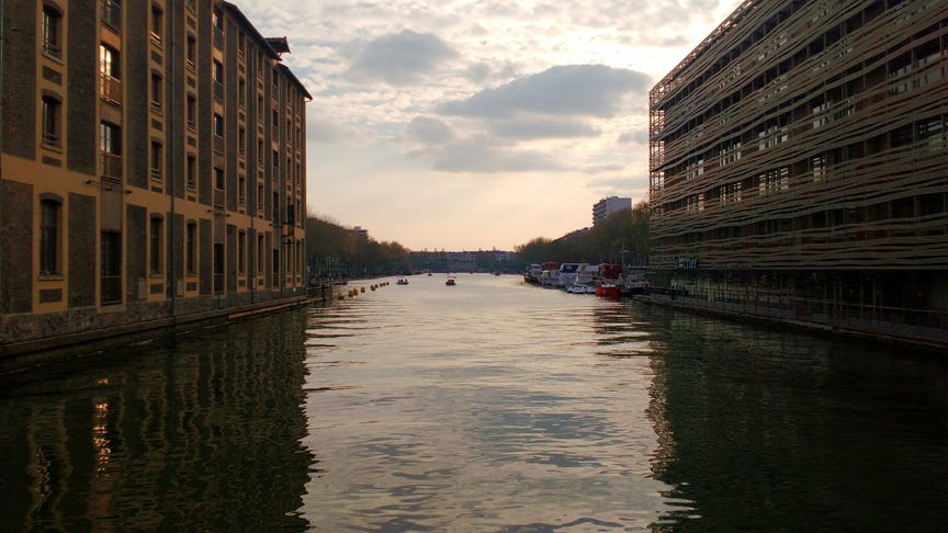 Canal de l’Ourcq in Paris, France