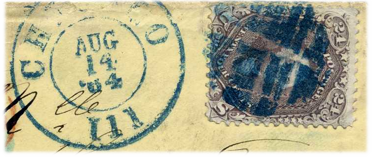 Chicago postmark and 24-cent stamp