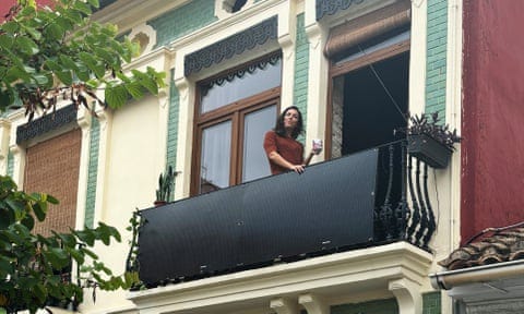 A balcony solar panel