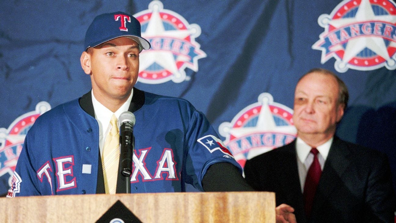 Alex Rodriguez $252 million contract with Texas Rangers ...