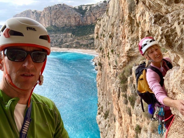 Photo of Mark Eddy and Kate Ayres climbing