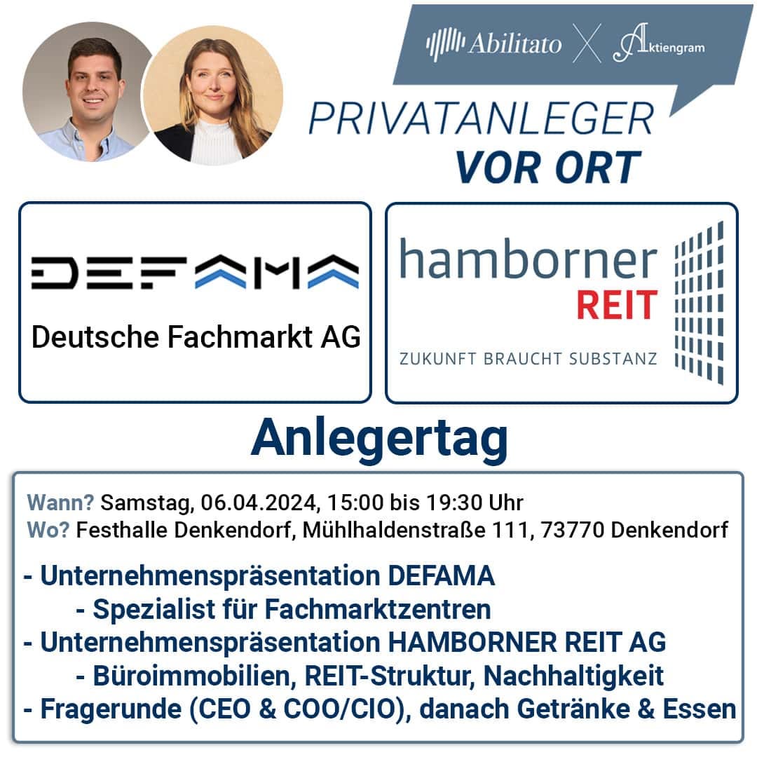 Anlegertag DEFAMA und HAMBORNER REIT AG in Denkendorf bei Stuttgart