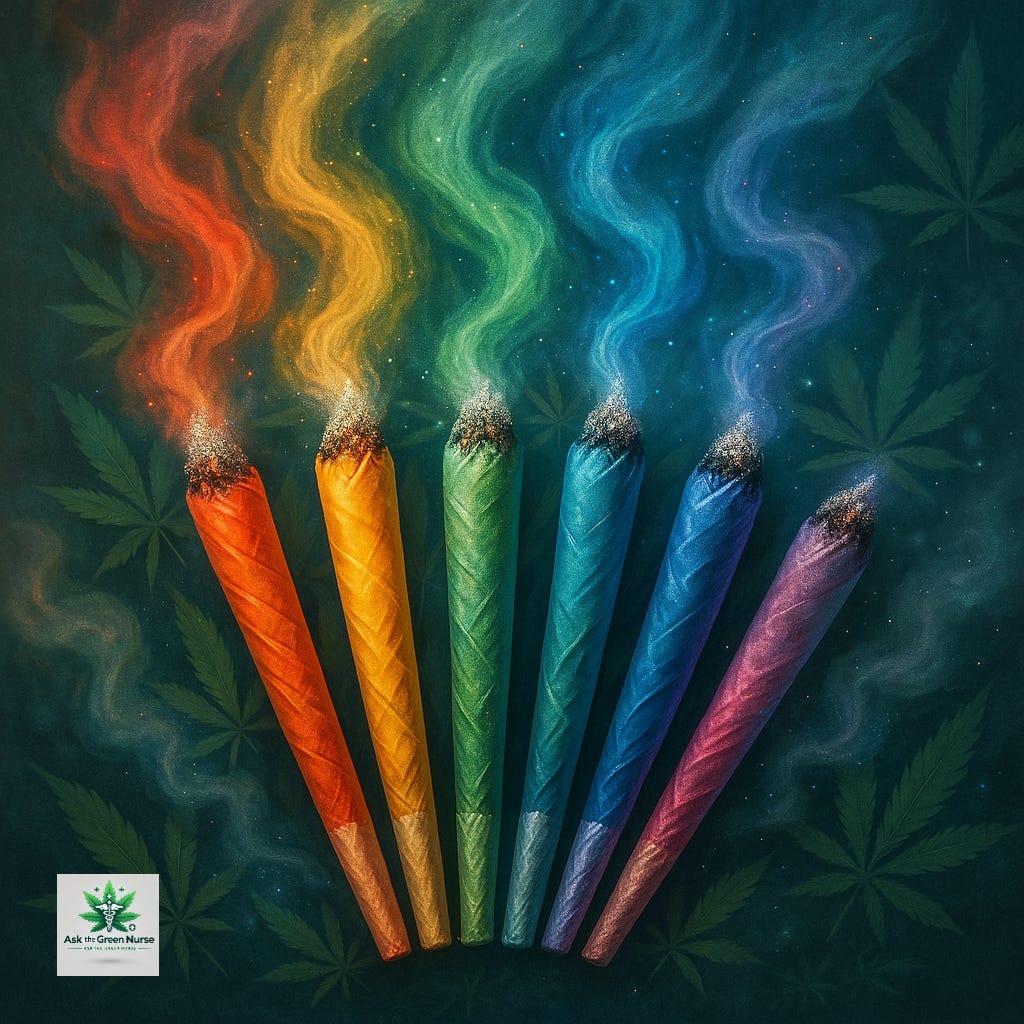 Rainbow Smoke and Cannabis Joints Rainbow Smoke and Cannabis Joints
