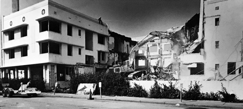 Demolition of the Senator Hotel on October 13, 1988.