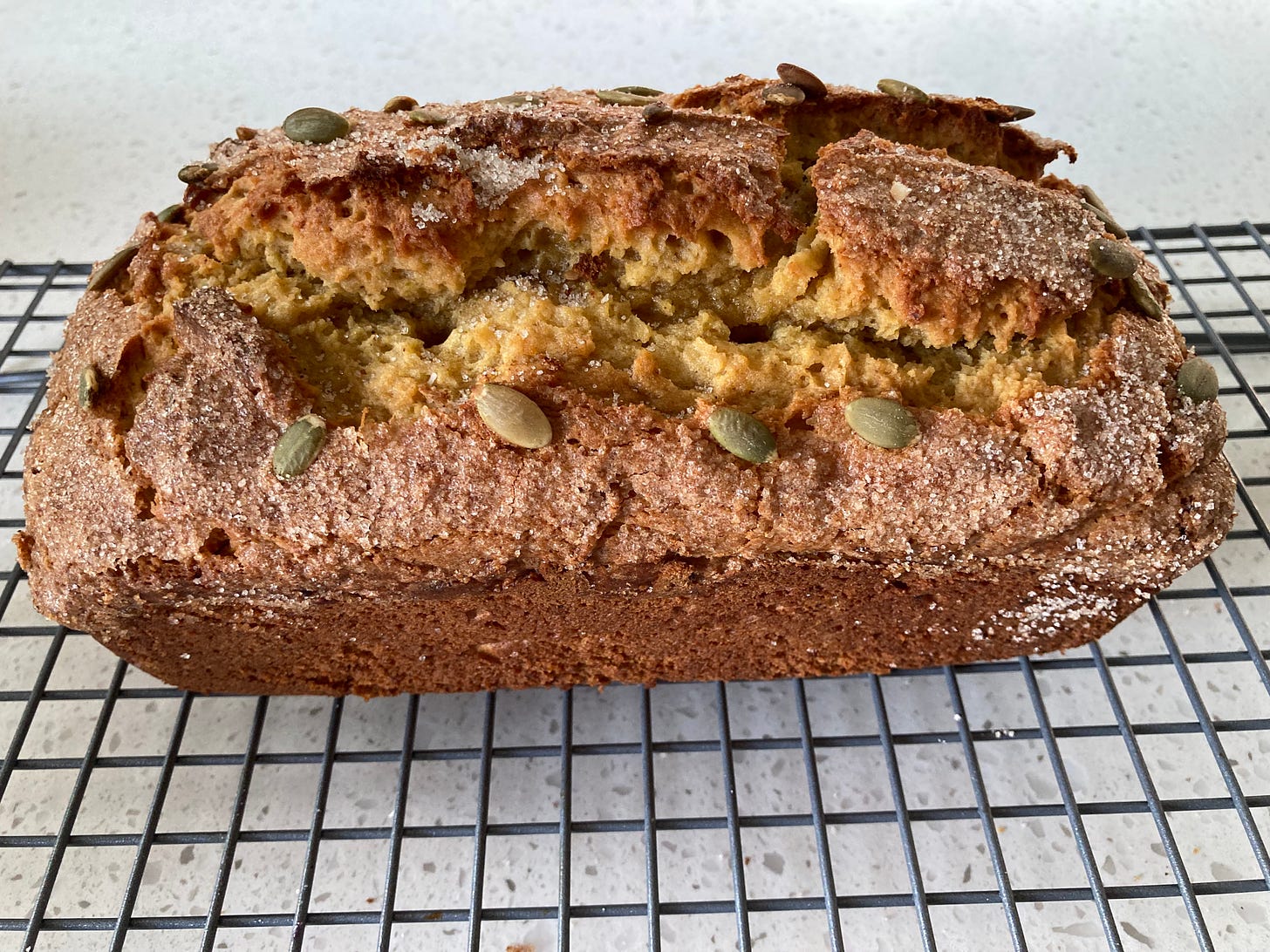 pumpkin quick bread made with roasted pumpkin puree