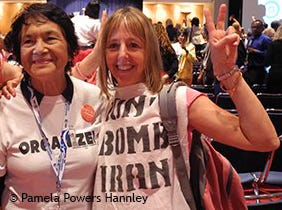 Dolores Huerta and Medea Benjamin at the DNC Women's Caucus, 2012