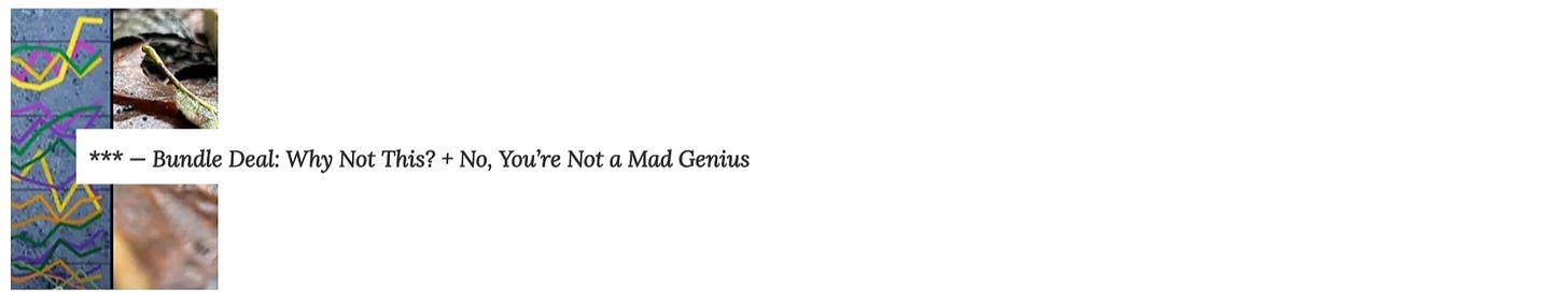Link: Register for Why Not This? & No Mad Genius