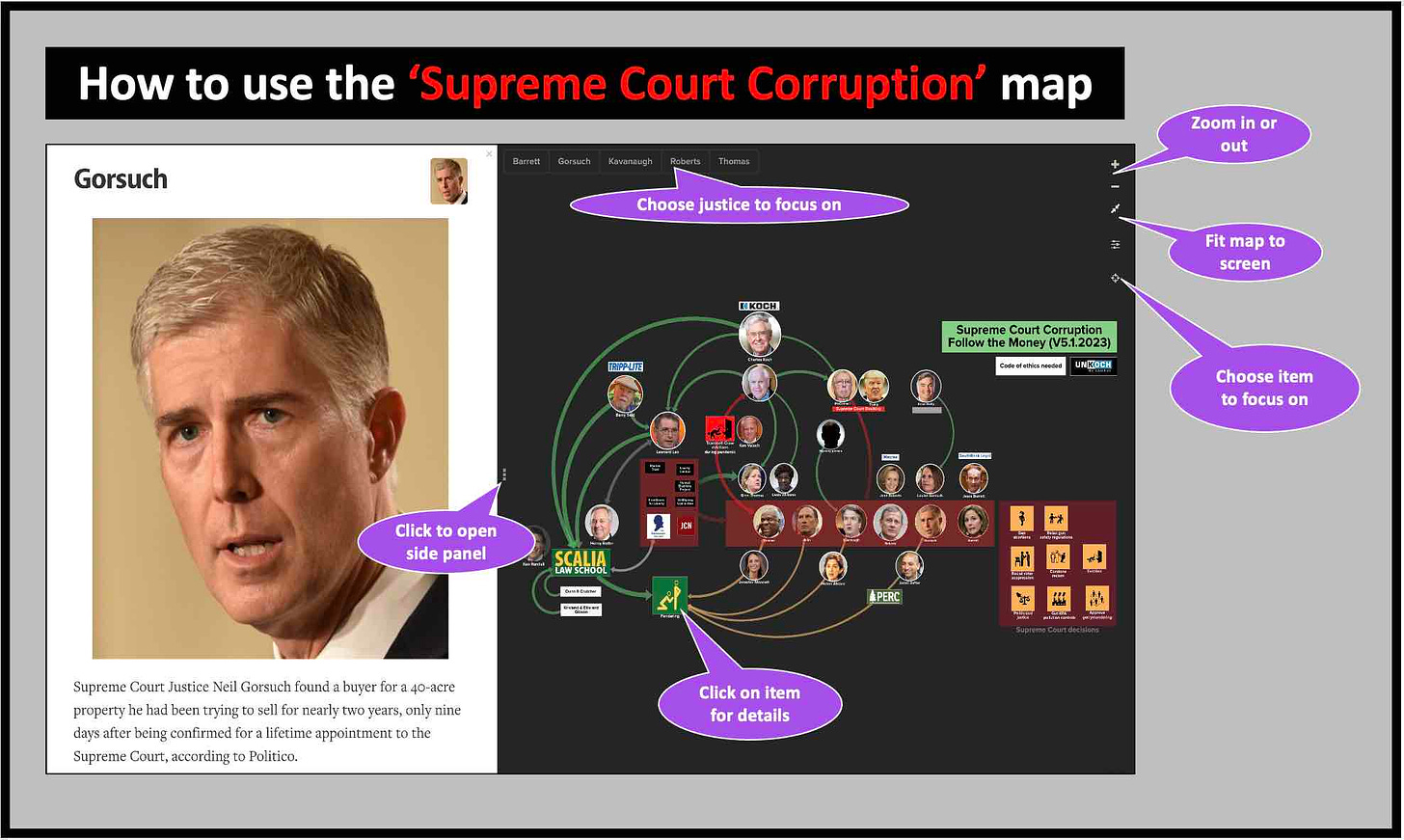 How to use the Supreme Court Corruption map