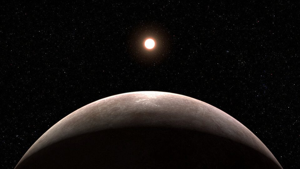 Exoplanet LHS 475 b was the first confirmed by the Webb Space Telescope. Illustration.